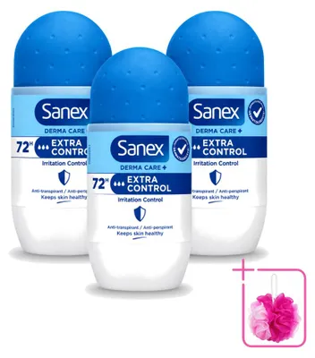 Obrázek produktu pro 3 kusy antiperspirantu Sanex Deo Roll-on Dermo Extra Control - 53 ml - balení