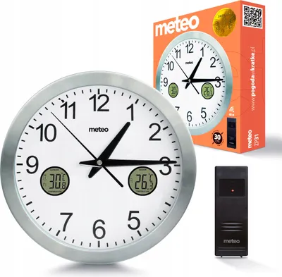 Produktbild von Wanduhr ZP31 30 cm LCD mit kabellosem Quarzsensor METEO