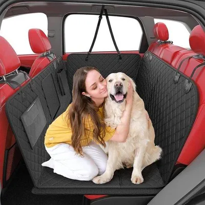 Immagine prodotto di Coperta per cani per il sedile posteriore, impermeabile, nera