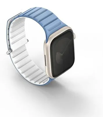 Productafbeelding van Uniq Revix Evo, Band, Smartwatch, Blauw, Wit, Apple, Apple Watch 42/41/40mm, Siliconen, RVS (roestvrij staal)