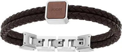 Produktbild von Joop! Herren Armband Logo Leder Braun Edelstahl 2038036