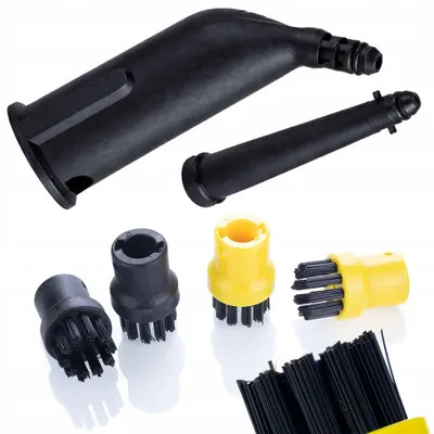 Productafbeelding van Accessoireset Vervanging Set Spuitmond Punt – 4 Borstels, Verlengstuk | Compatibel met Stoomreiniger Kärcher SC1–SC6
