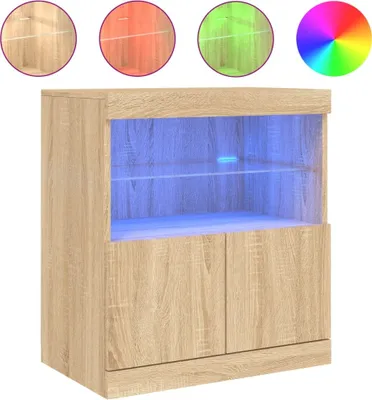 Zdjęcie produktu dla Szafka z oświetleniem LED, dąb sonoma, 60x37x67 cm