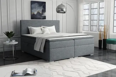 Produktbild von Boxspringbett Schlafzimmerbett SOREL 180x200cm Stoff Aragon Grau