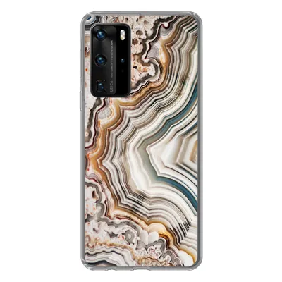 Produktbild von MuchoWow® Handyhülle Schutzhülle Hülle für Huawei P40 Pro Naturstein - Nahaufnahme - Muster Silikon Softcase Handy Hülle - Schutz