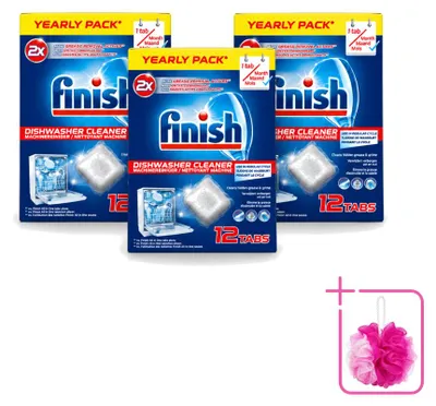 Produktbild von 3 x Finish Spülmaschinenreiniger gegen Fett und Schmutz - Sparpackung - 3 Stücke