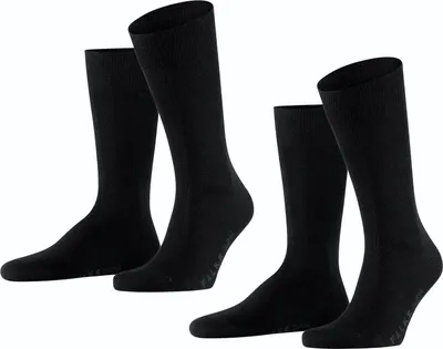 Productafbeelding van FALKE heren sokken, model Swing, multipack M, katoen, effen, 2 paar, zwart blauw
