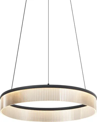 Produktbild von Moderne Hängelampe Schwarz 59cm inkl  LED 3 Stufen Dimmbar Anello Chandelier