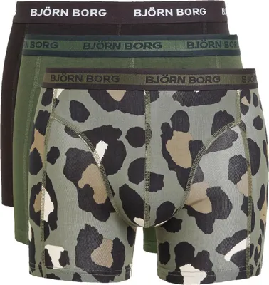 Produktbild von Björn Borg - Herren - Boxershorts Aus Baumwoll-Stretch, 3er-Pack - Bunt/Grün/Schwarz - Gr. S