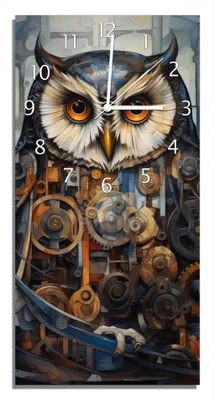 Produktbild von Wallario Design Wanduhr Wächter der Zeit aus Echtglas, Größe 30 x 60 cm