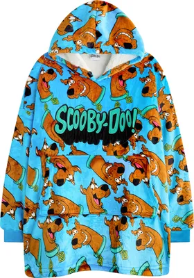 Image de Scooby Doo - Hoodie de couverture imprimé tout autour pour garçon NS8684 (Taille unique) (Bleu/Brun)