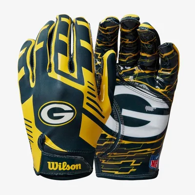 Image de Gants de Football Américain Wilson NFL Greenbay Packers Stretch Fit receveur