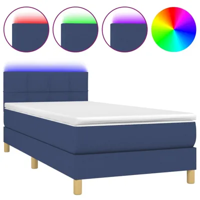 Obrázok produktu pre vidaXL Boxspring posteľ s matracom a LED modrou látkou 100x200 cm
