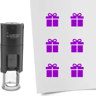 Produktbild von CombiCraft Selbstfärbender Stempel 'Geschenk' in der Farbe Lila, Ø10mm