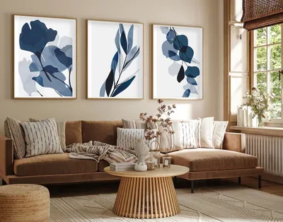 Produktbild von Wallity, Elegantes Dekoratives Wandbild (3 Teile), 50 x 70 cm | 100% MDF (3 mm) mit Rahmen aus massivem Holz (2,5 cm) | Perfekt für modernes Wohnen und stilvolle Akzente.