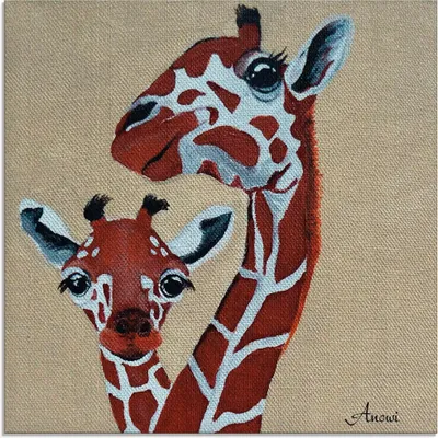 Produktbild von ARTland Glasbild Giraffen Größe: 20x20 cm