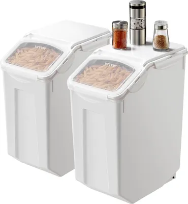 Immagine prodotto di Contenitore ermetico per ingredienti da 4,5 galloni/20 litri x 2, contenitore per farina da cucina