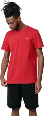Productafbeelding van 4F T-shirt voor heren, katoen, ronde hals, casual, korte mouwen, rood, maat S