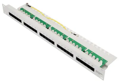 Image de Panneau de brassage Ecolan Cat 3 ISDN 19" 1UH 25 ports RJ45 8/4 gris clair RAL7035
