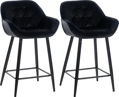 Produktbild von 2er Set Barhocker HLO-CP259 Samt schwarz