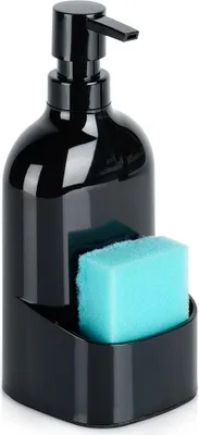 Produktbild von Spülmittelspender mit Schwammhalter, Schwarz, 500ml