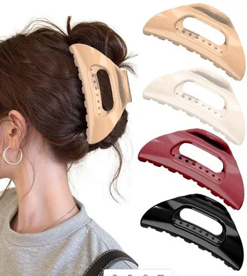 Productafbeelding van Siliconen haarclips - 4 stuks - Zachte en flexibele haarclips - Haarspeldjes - Haarspelden - Buigbare clips - Haarclips voor dames - Zachte haarclips voor dun en dik haar - Haaraccessoires voor vrouwen en meisjes
