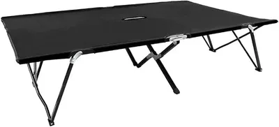 Imagen del producto de Cama plegable para camping, doble, 193x125x40 cm, estructura de acero, color