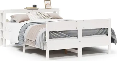 Image de vidaXL Lit en pin massif sans matelas blanc 120x190 cm