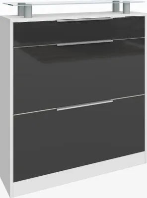 Produktbild von Schuhschrank "Oliva1" stehend, graphit-glänzend