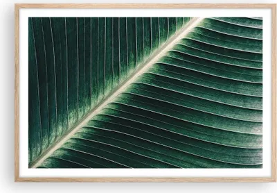 Produktbild von Gerahmtes Poster - Rahmen in heller Eiche - Grün Blatt Tropisch - 91,5x61 cm - Wand Bild - Wanddeko - Wandbilder - Wandposter - Bilderrahmen - Bilder - Kunstdruck - Wandbild - P2NAA91x61-4126
