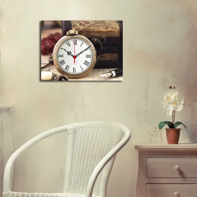 Produktbild von Opviq, 3040CS- CTY1608, Bunt, Wanduhren, 28 x 38, 100% Wildleder -Leinwand