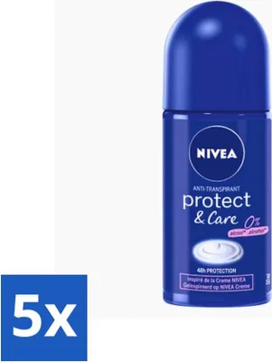 Productafbeelding van Nivea - Protect & Care - Deodorant - Roll-on - 50 ml - Voordeelverpakking - 5 stuks