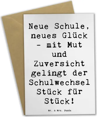 Produktbild von Mr. & Mrs. Panda jubiläumskarte Spruch Einen Schulwechsel bewältigen - Weiß - Geschenk, weihnachtskarten, Zuversicht, babykarte, Mut, glückwunschkarten, Trost, Vertrauem