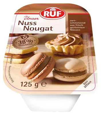 Image de Nougat aux noix foncé RUF tendrement fondant à base de noix fraîchement grillées 125g