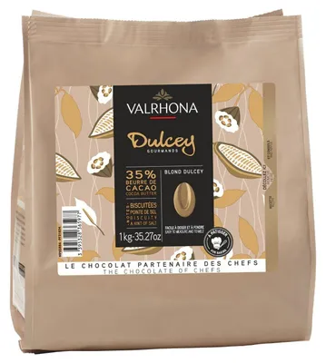 Image de Valrhona Chocolat Blanc Dulcey 35% Beurre de Cacao 1000g – crémeux, caramélisé