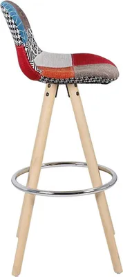 Image de Happyment Tabouret de bar haut Color - Avec dossier - Hauteur d'assise 75 cm - Tissu en lin - Cadre noir - 1 pièce - Chaise de cuisine et de bar - Ergonomique - Stable
