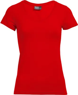 Immagine prodotto di Promodoro 3086 | Maglietta donna Slim Fit con scollo a V - Colore: Rosso Fuoco - Taglia: XS