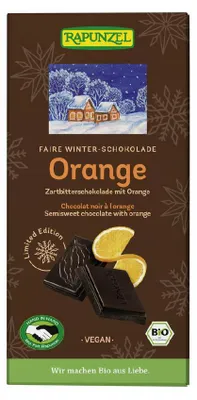 CZEKOLADA GORZKA Z POMARAŃCZĄ BIO 80 g - RAPUNZEL