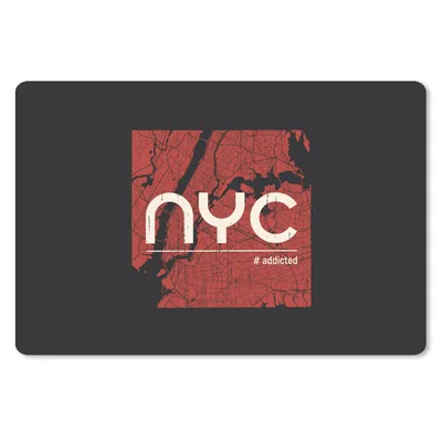 Produktbild von MuchoWow® Schreibtischunterlage New York - Rot - Weiß 60x40 cm - XXL Mauspad - Großes Mauspad