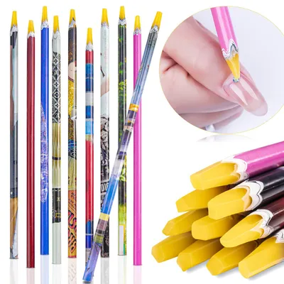 Produktbild von Selbstklebender Strassstein-Aufnehmerstift aus Harz, Nagelkunst-Edelstein-Kristall-Aufnahmewerkzeug, Strassstein-Aufnahmestift, lang, 10 Stück