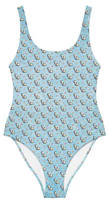 Produktbild von Mr. & Mrs. Panda Badeanzug Pinguin Lachen Größe S - Eisblau - Geschenk, Bademode, Witzig, Funny, Schwimmbekleidung, Lol, Haha, Swimsuit, Pinguine, Schwimmanzug
