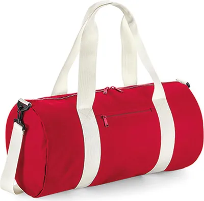 Image de BagBase BG140L | Original Barrel Bag XL, 55 x 28 x 28 x 28 cm - Couleur : Classic Red/Off White - Taille : 55 x 28 x 28 cm