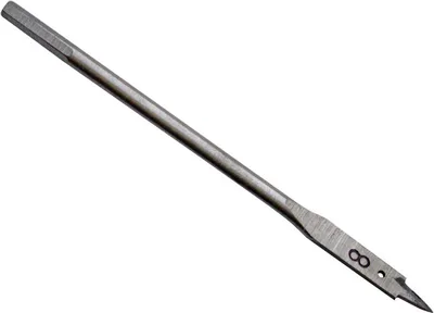Produktbild von Holzbohrer mit Flachkopf, 8 mm Durchmesser, 150 mm Gesamtlänge, Sechskantschaft