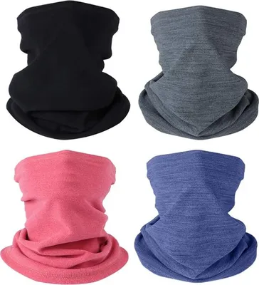 Produktbild von 4er Pack Winter Loop Schal Damen Herren Weicher Fleece Schlauchschal Winddichtes Halstuch Halswärmer für Outdoor Skifahren Motorradfahren Radfahren