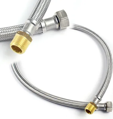 Image de XPOtool Tuyau blindé flexible 800mm DN8 Écrou 1/2" (18,64mm) Filet Mâle 3/8" (16,66mm) Sanitaire
