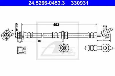 Produktbild von ATE Bremsschlauch 24.5266-0453.3