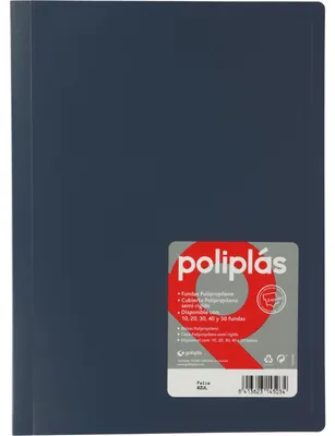 Ordner mit 50 Hüllen, Polypropylen, Folio, Blau