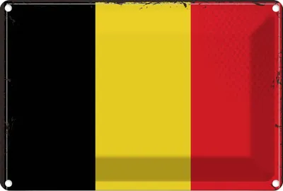 Produktbild von vianmo Blechschild 20x30 cm Belgiens Belgium Flagge Fahne Wappen