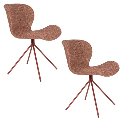 Produktbild von Zuiver OMG Esszimmerstuhl Rot - 2 er Set