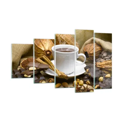 Produktbild von Bilder auf glas - Tasse Schokolade trinken Kakao - 100x60cm - Glasbilder - Wandbilder - Kunstdruck - zum Aufhängen bereit - Wanddekoration aus Glas - Glas Bilder - Wandbild auf Glas - GEG100x60-2480
